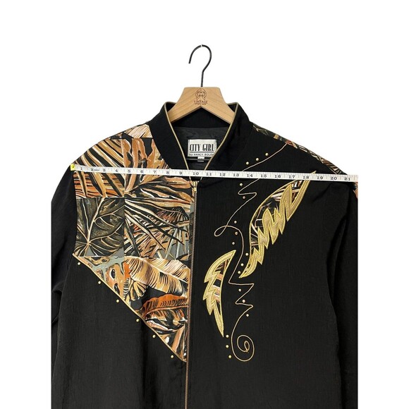 Vintage Nancy Bolen Women’s Embroidered Blazer Jacket Monstera Plant Print Sz 14 - Picture 15 of 16